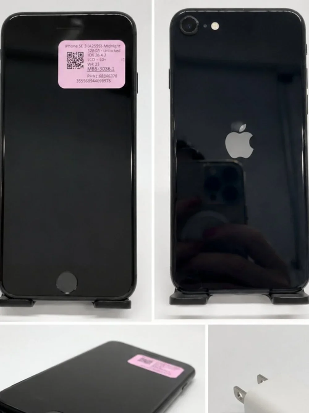 Apple iPhone SE 3rd Gen 128GB Black LCD Issue Battery Health 77% Inventory #10P